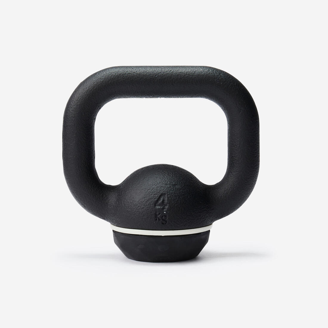 Kettlebell en fonte et base caoutchouc 4 kg, composé à 80 % de fonte recyclée