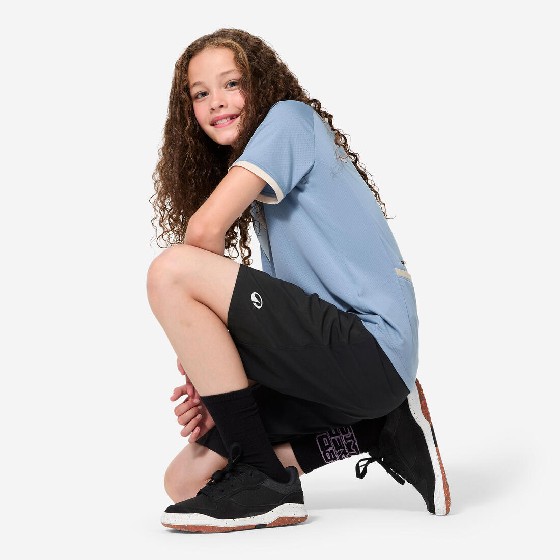 SHORT VTT ENFANT 500 NOIR 7-13 ANS