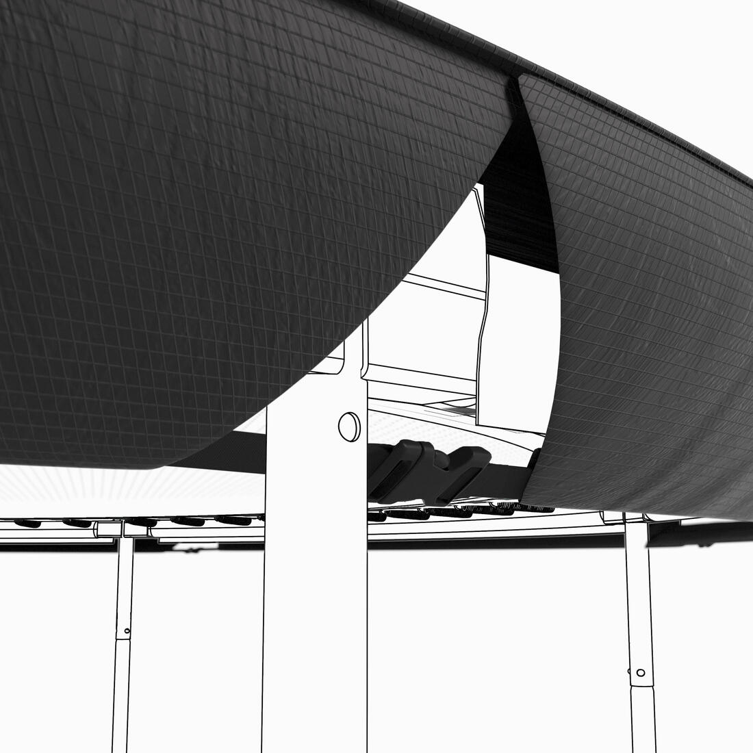 Bâche de protection de trampoline 300 avec évacuation d'eau