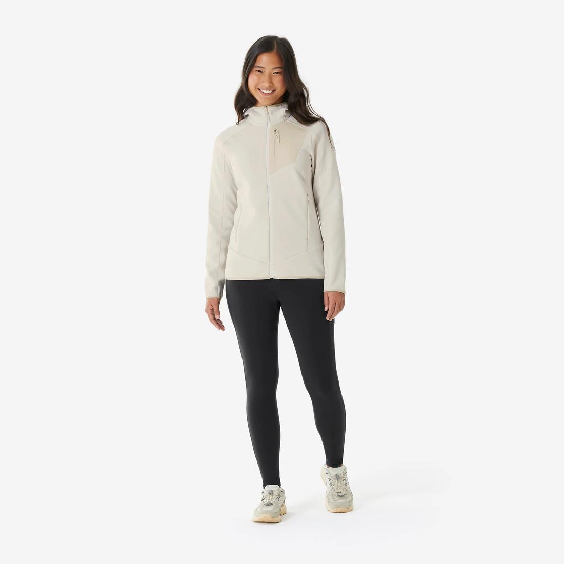 Polaire de randonnée montagne femme, MH500 full zip