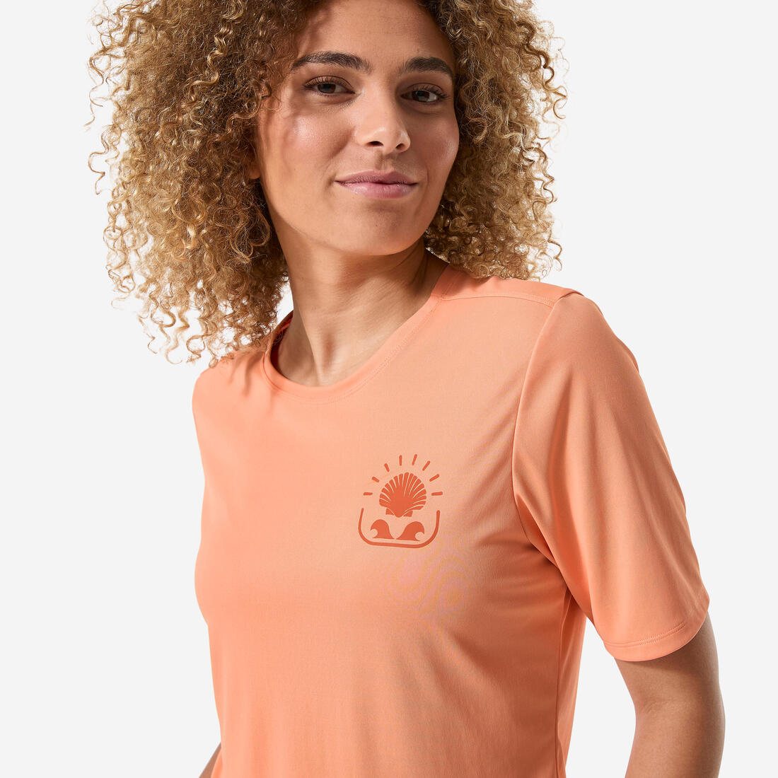 Tee shirt anti uv surf manches courtes Femme - Malou greige