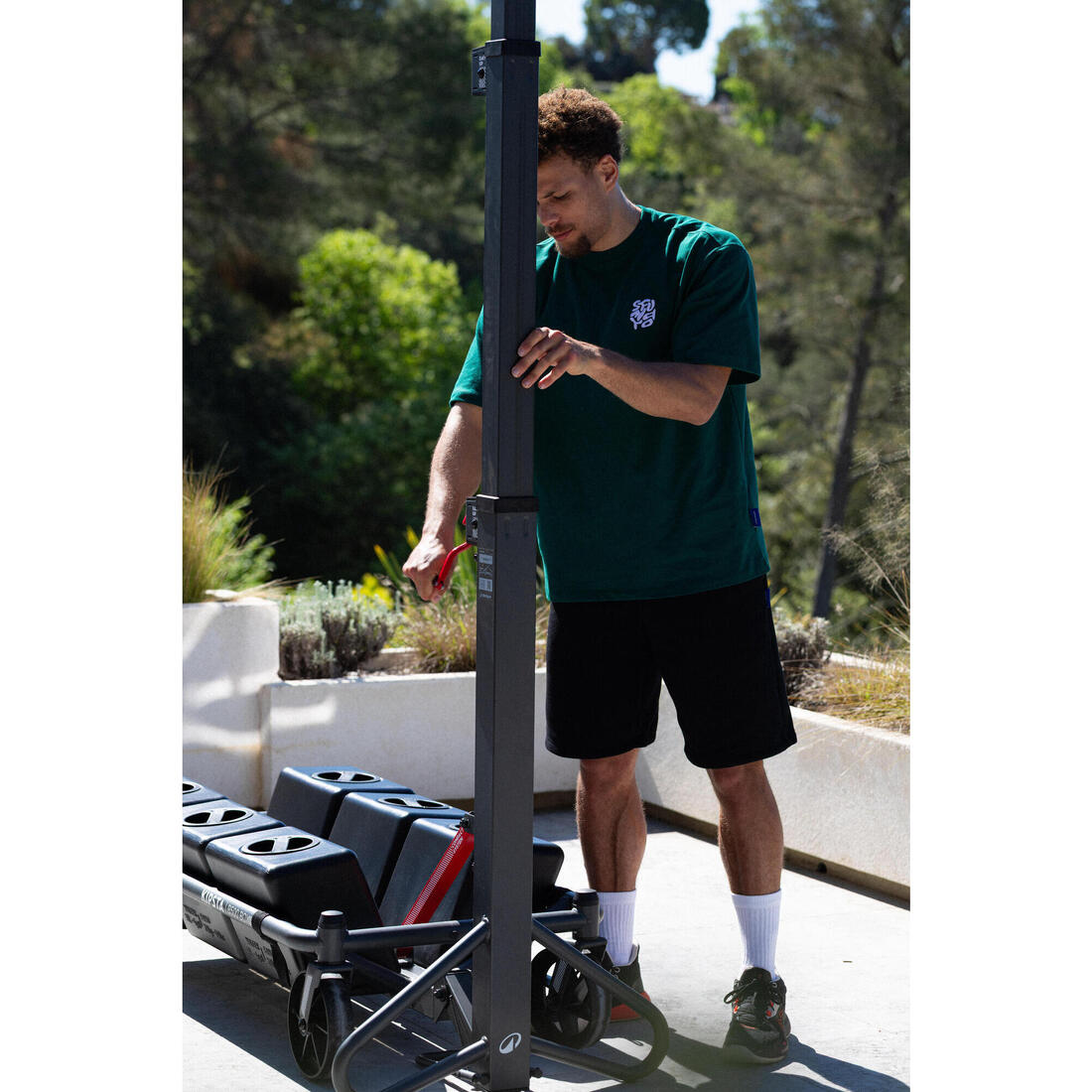 Panier de basket pliable sur roue réglable de 2,40m à 3,05m - B500 Easy Box