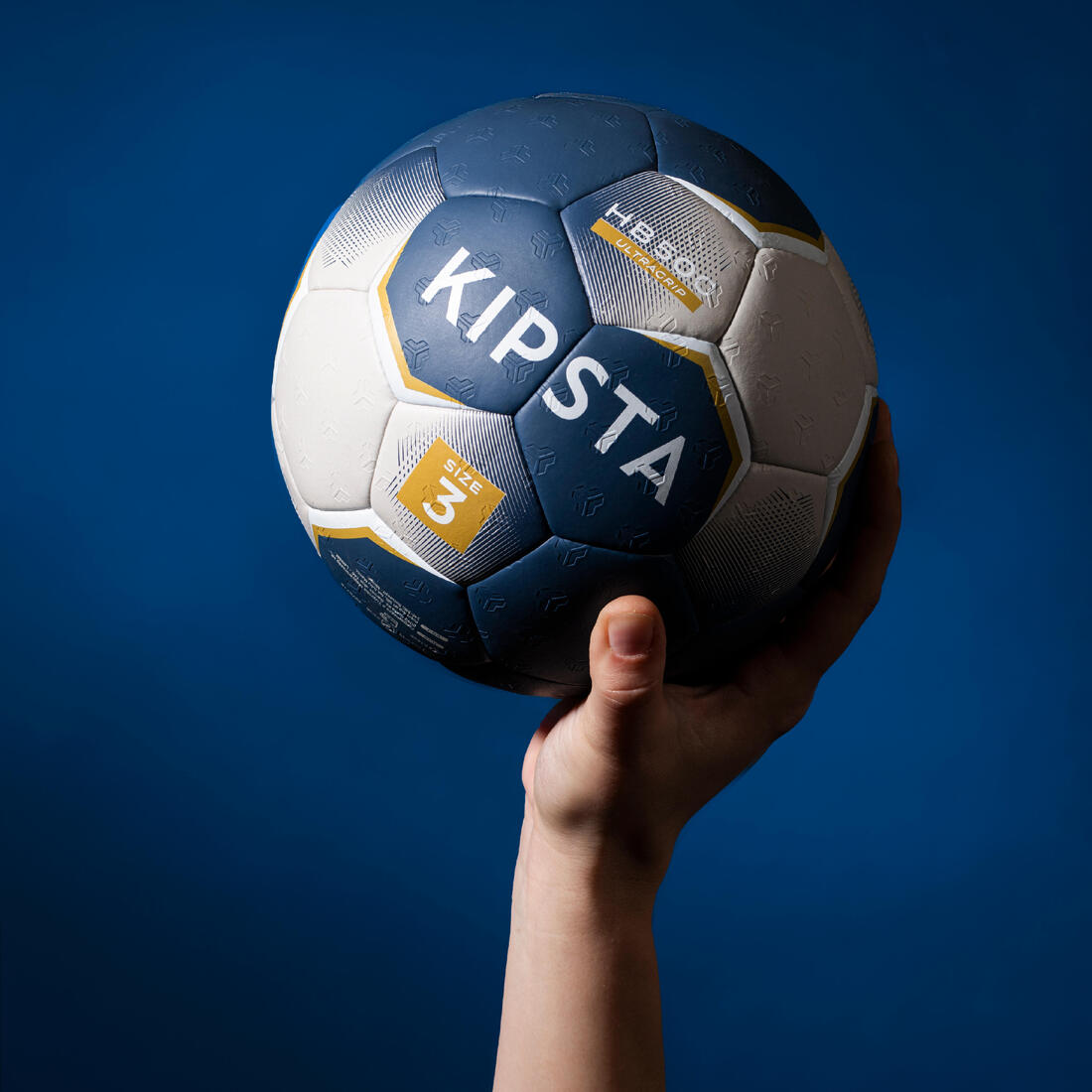 Ballon de handball taille 3 - hb500 hybride bleu/gris