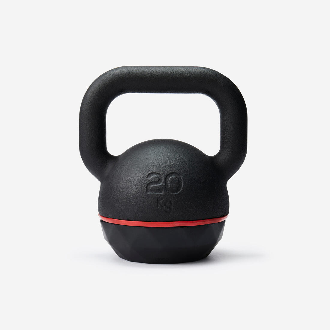 Kettlebell en fonte et base caoutchouc 20 kg, fonte en partie recyclée