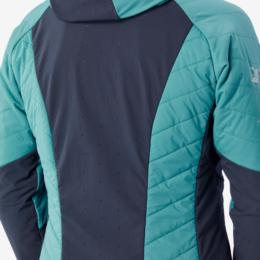 Veste hybride sprint synthétique & laine alpinisme femme - bleu gris