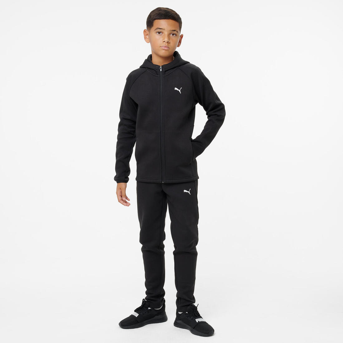 Veste zippée à capuche enfant, noir