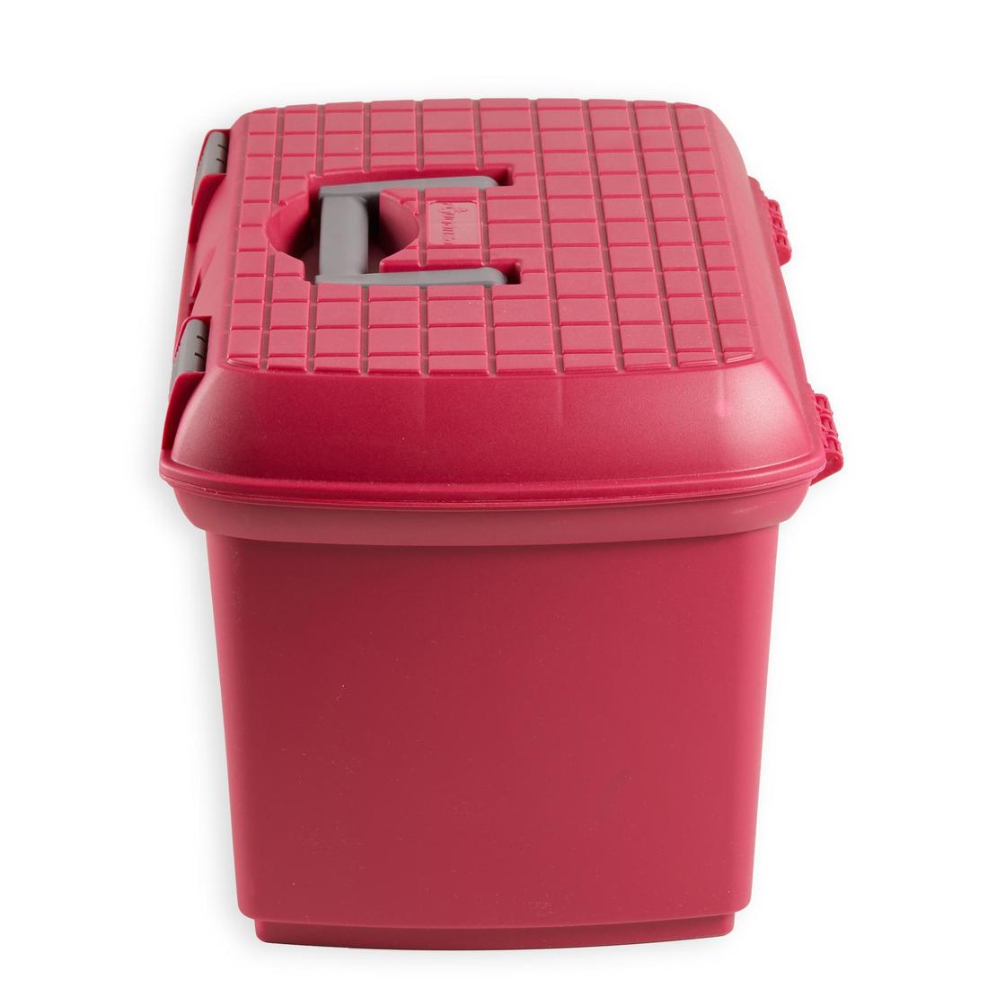 Mallette de pansage équitation 500 framboise et