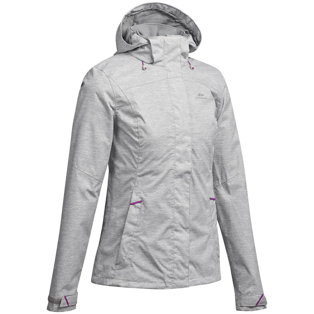 Veste de randonnée imperméable femme, MH100 – gris