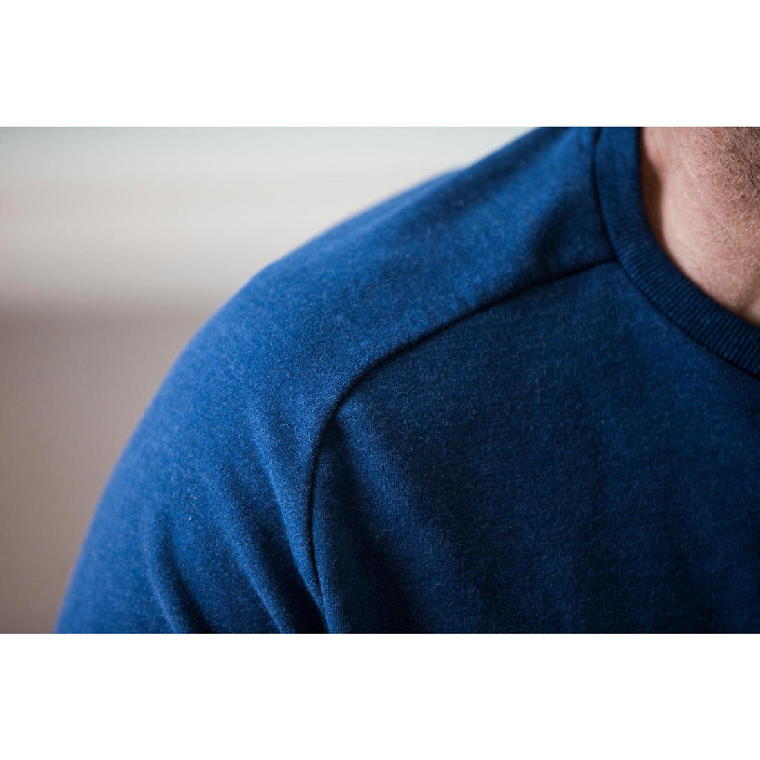 Sweat Fitness homme - Crew 100 gris schiste
