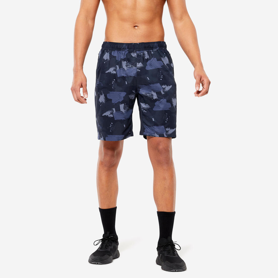 Short de fitness avec poches zippées – bleu marine