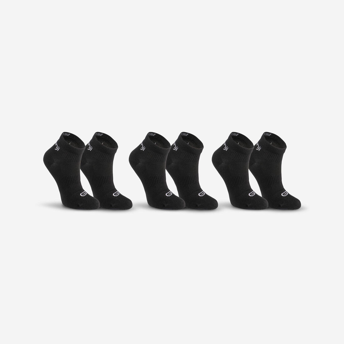 Lot de 3 chaussettes enfant d'athlétisme  blanches tige basse