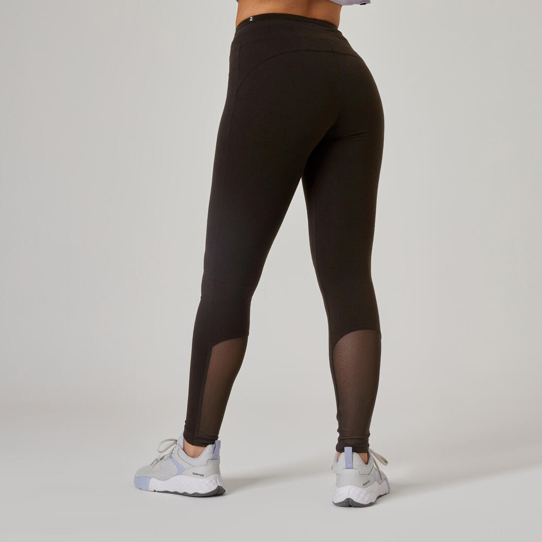 Legging Coton Extensible Fitness Taille Haute avec Mesh Violet