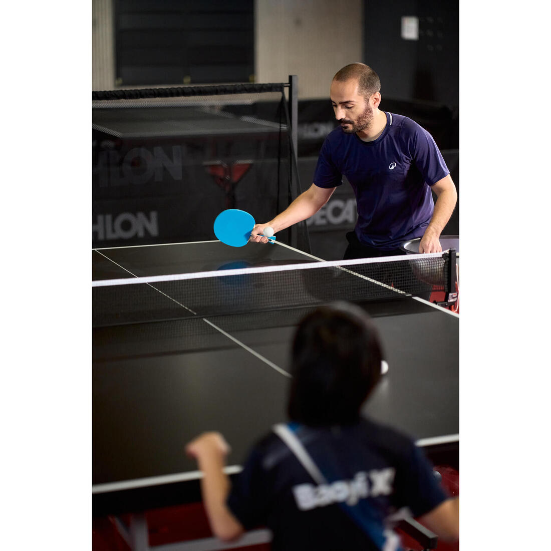SET 2 RAQUETTES TTR 130 SPIN 4* ITTF ÉCOLE/CLUB VIOLET/BLEU + BALLES