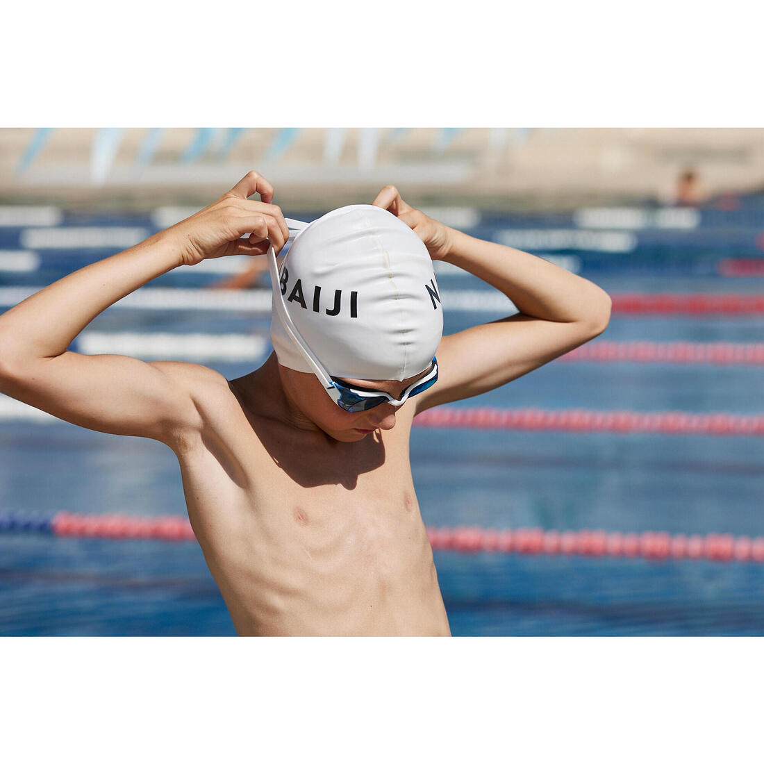 Lunettes de natation Taille Unique - Bfit blanches verres miroirs