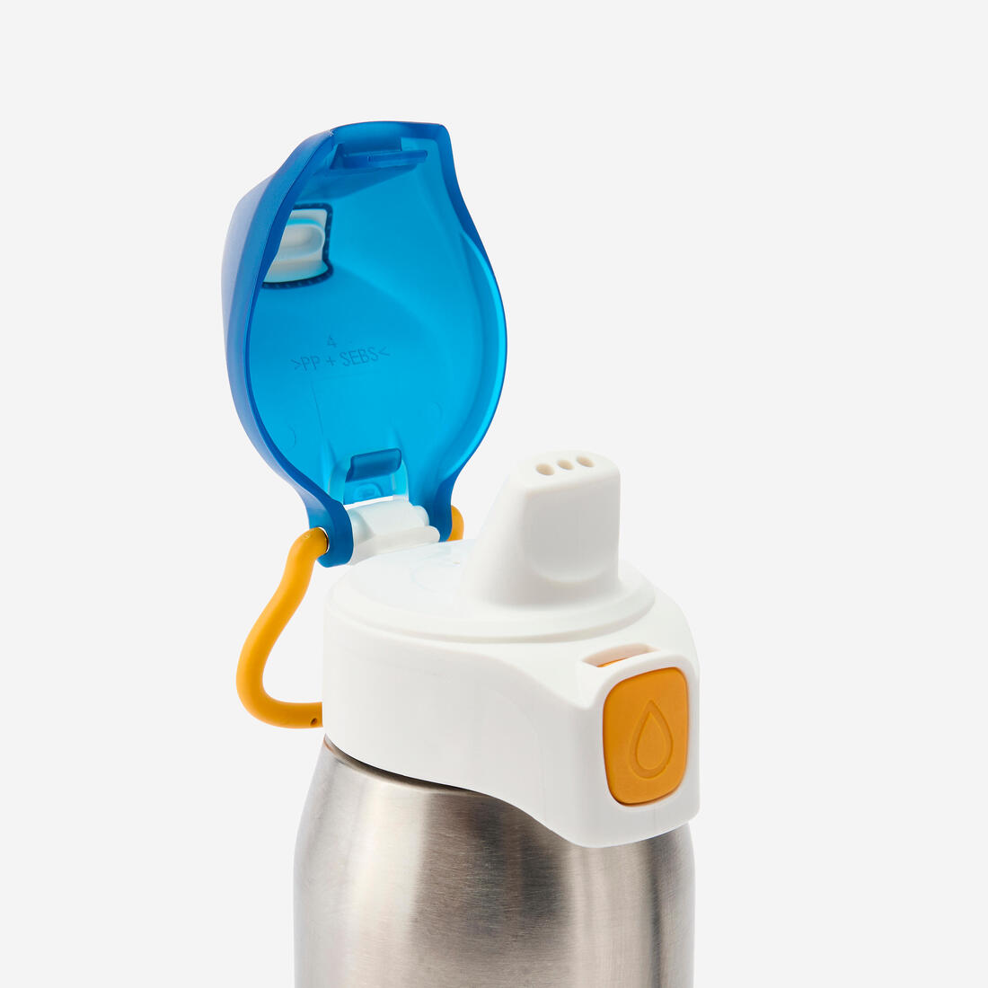 Bidon/ gourde vélo enfant 3-6 ans 350ml, inox bleu