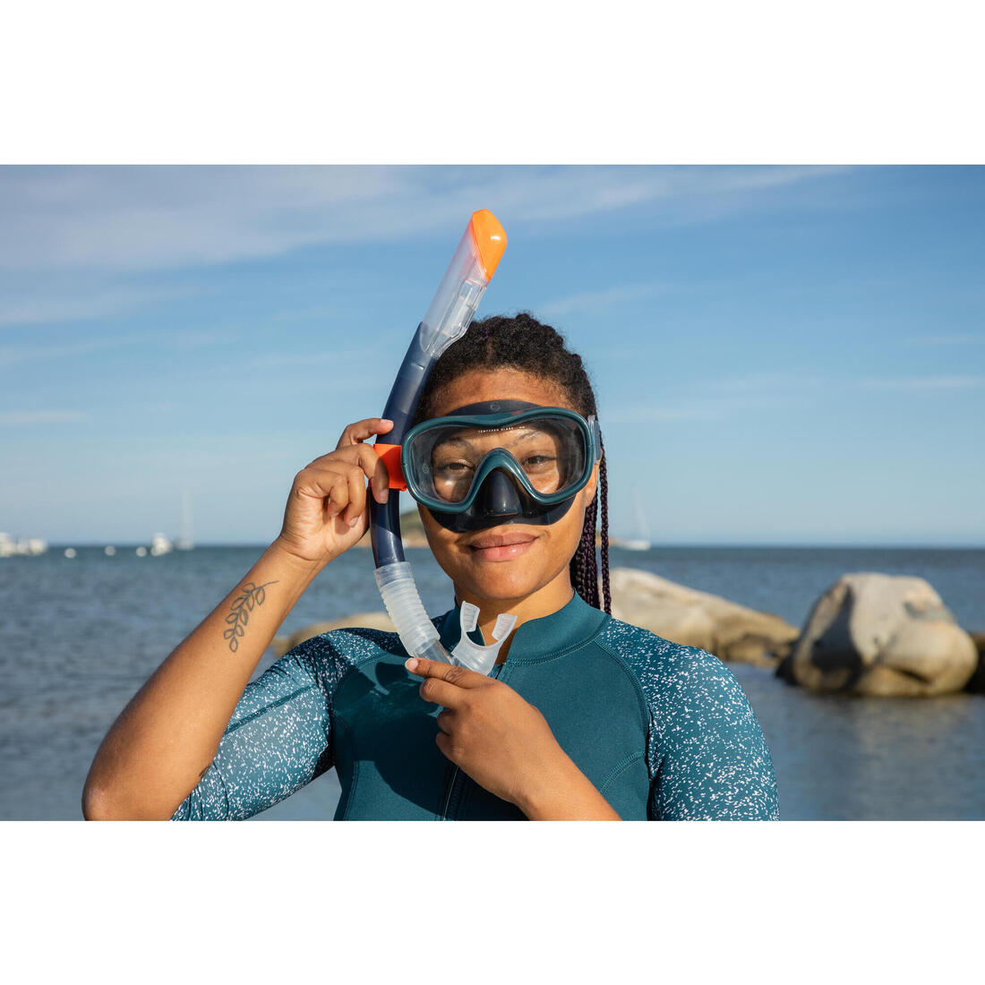 Tuba plongée sec avec soupape système drytop - 100 Dry Top