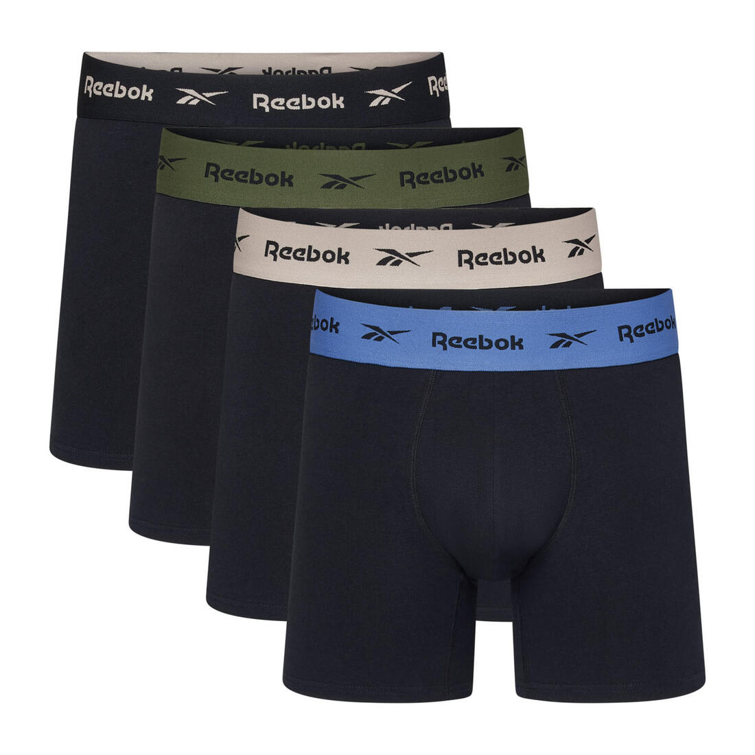 Caleçons en coton homme, noir, lot de 4