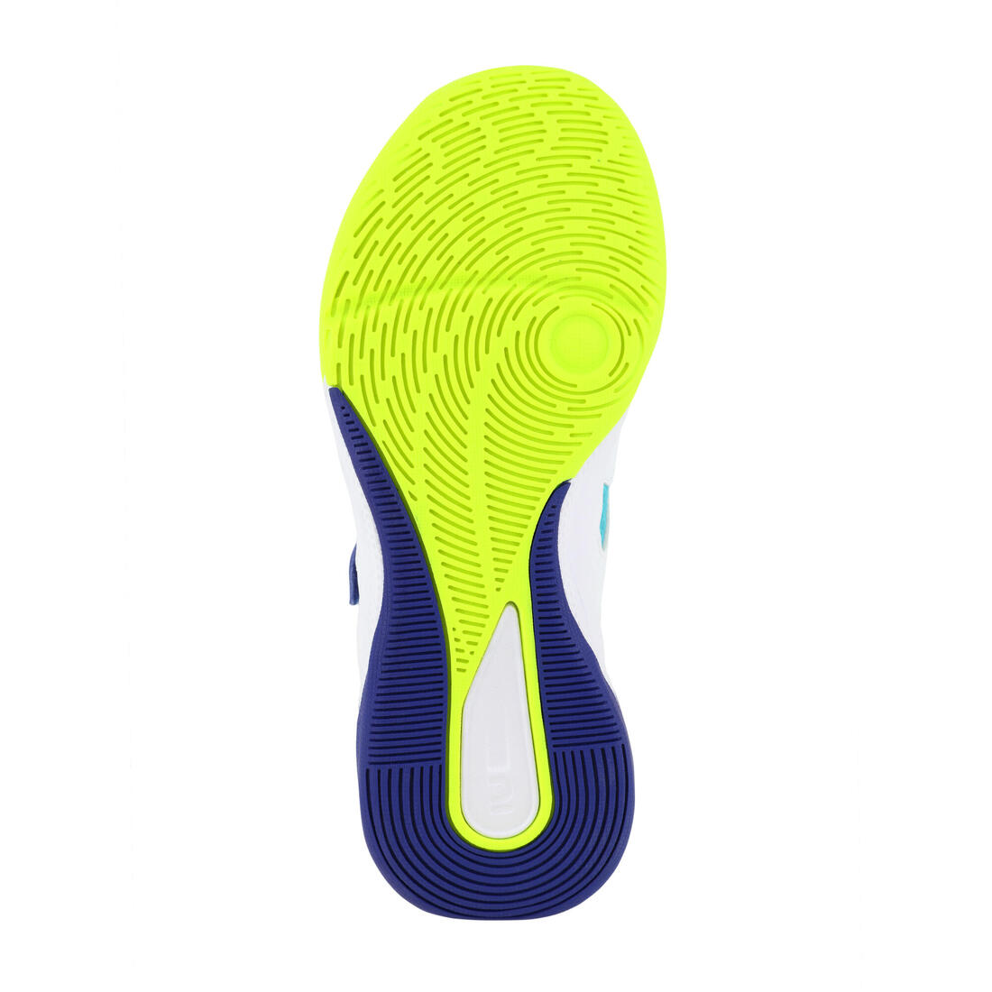 Chaussures de volley-ball vs100 confort à lacets blanche/blue et vert.