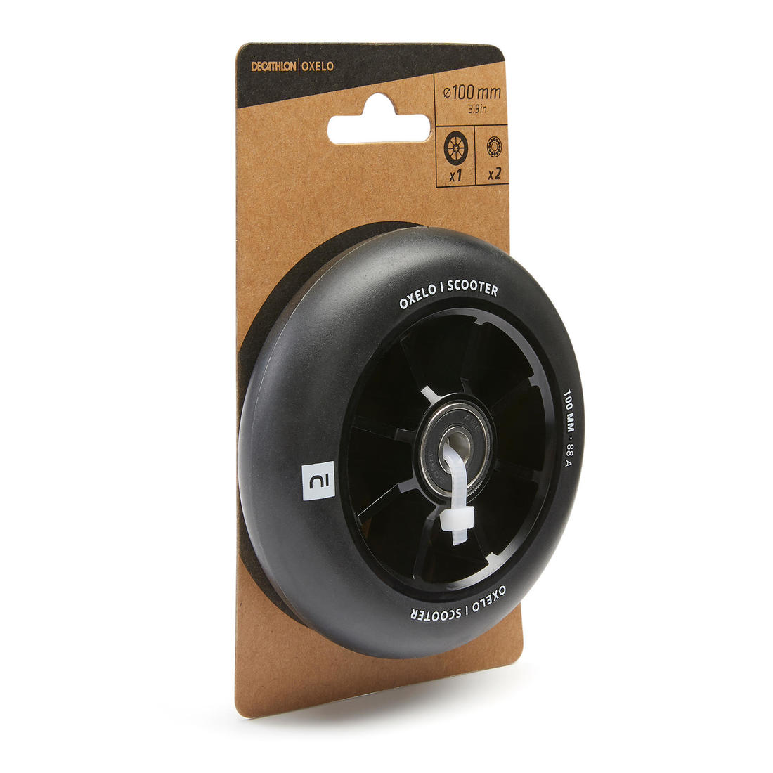 Roue freestyle 100mm avec jante noire en alu  et gomme noir PU85A