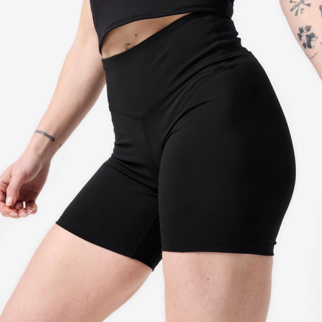 Short de musculation froncé femme