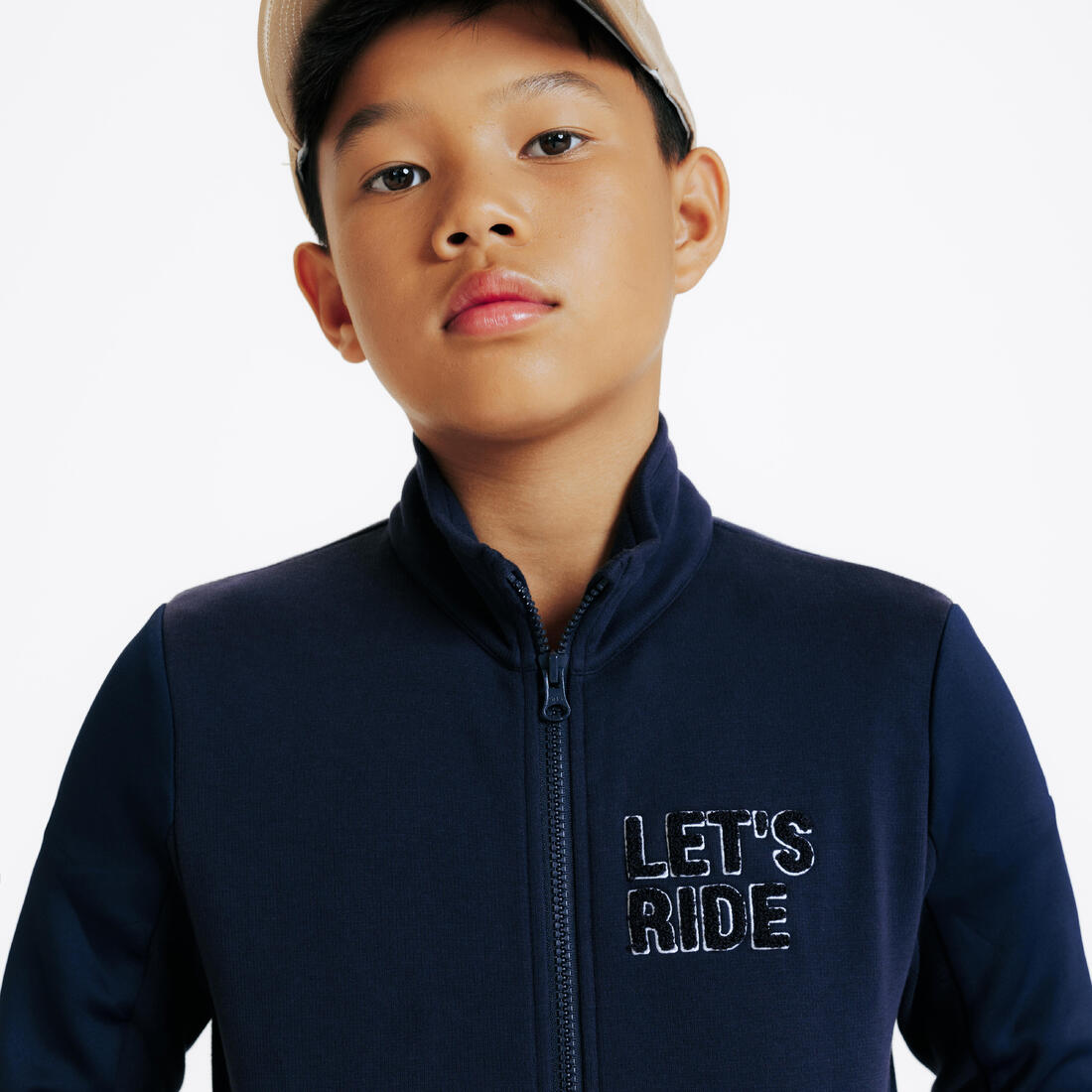 Sweat zippé équitation enfant 500 Marine