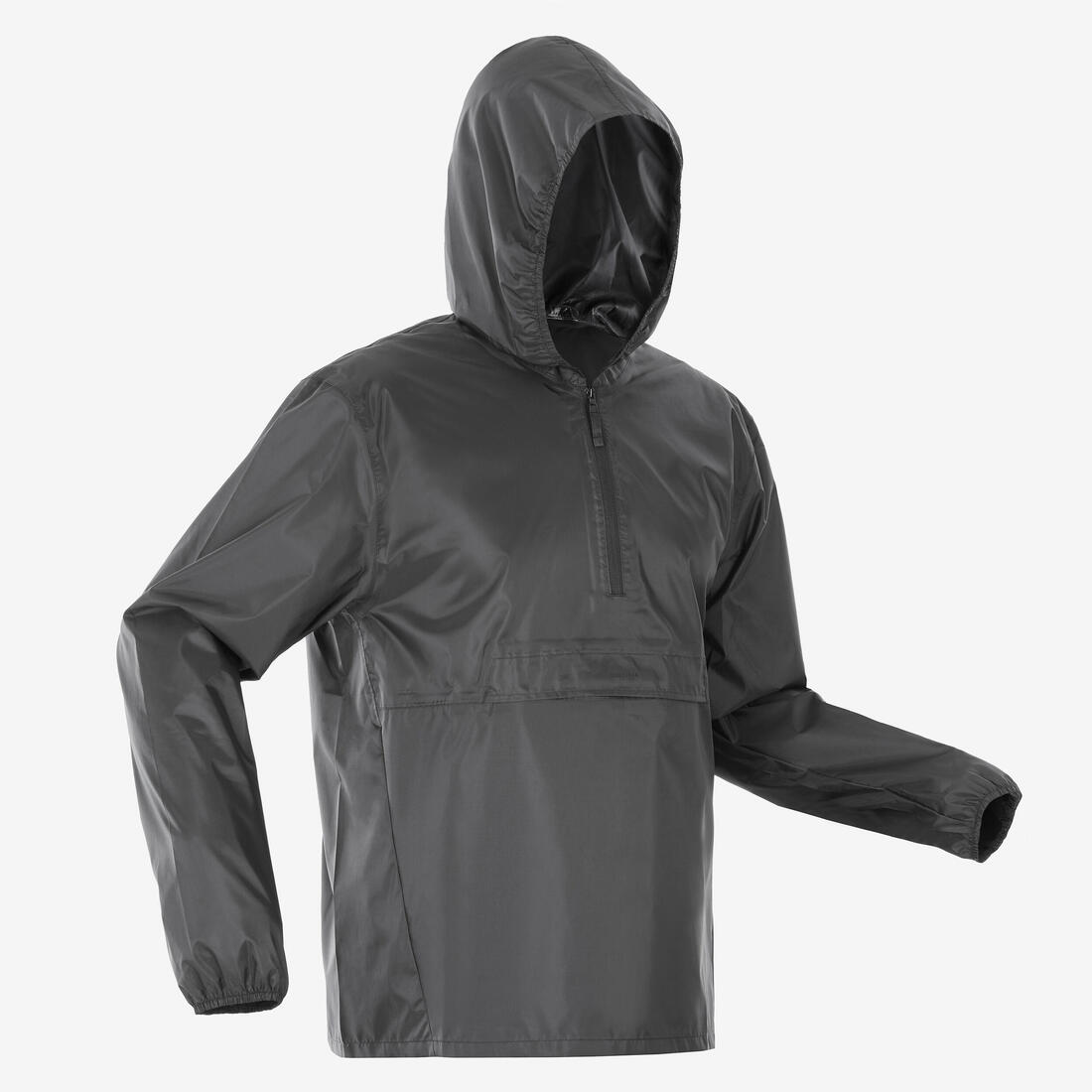 Veste de randonnée coupe-vent imperméable homme, Raincut 1/2 Zip noir