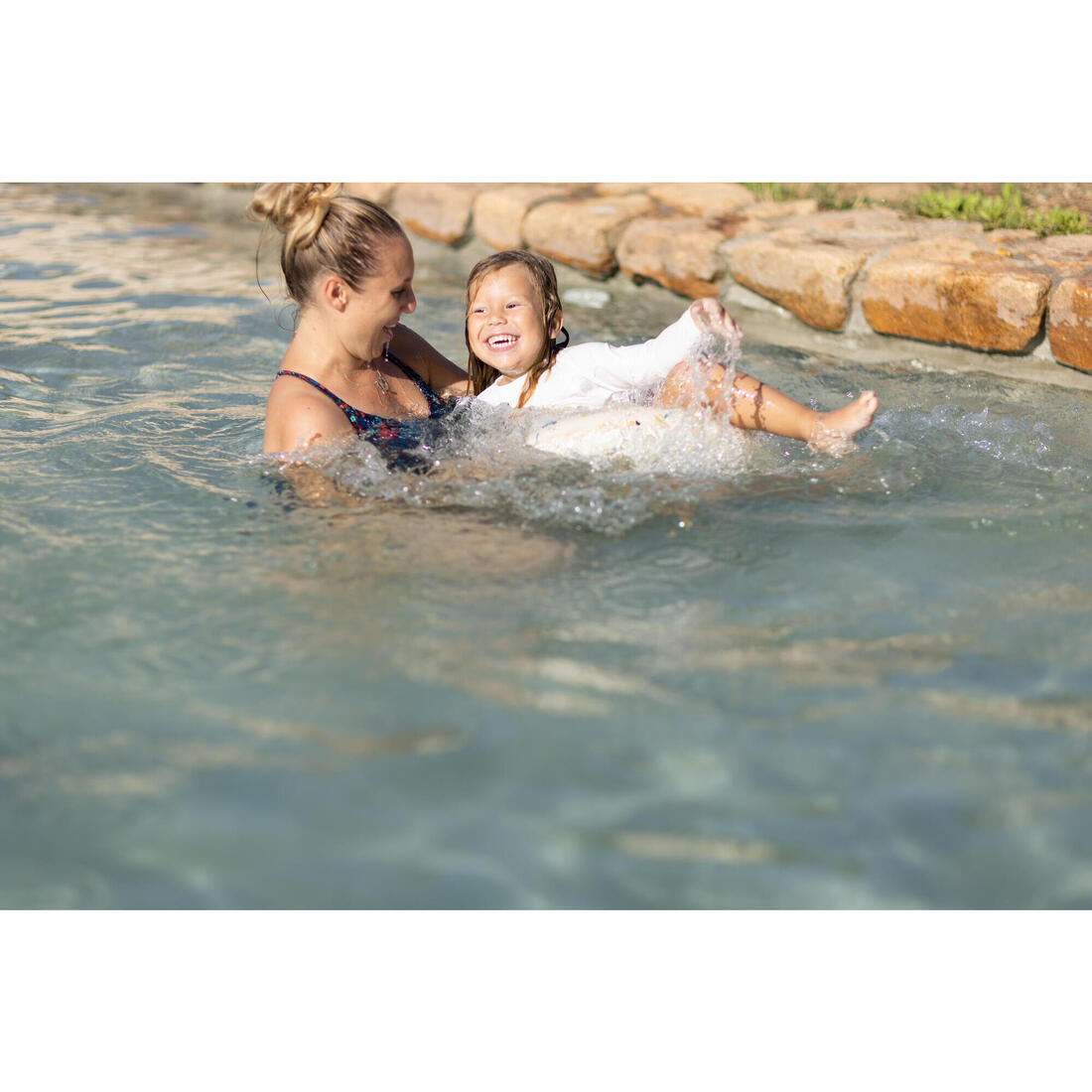 Bouée piscine gonflable 51 cm pour enfants 3-6 ans, transparente imprimé savane