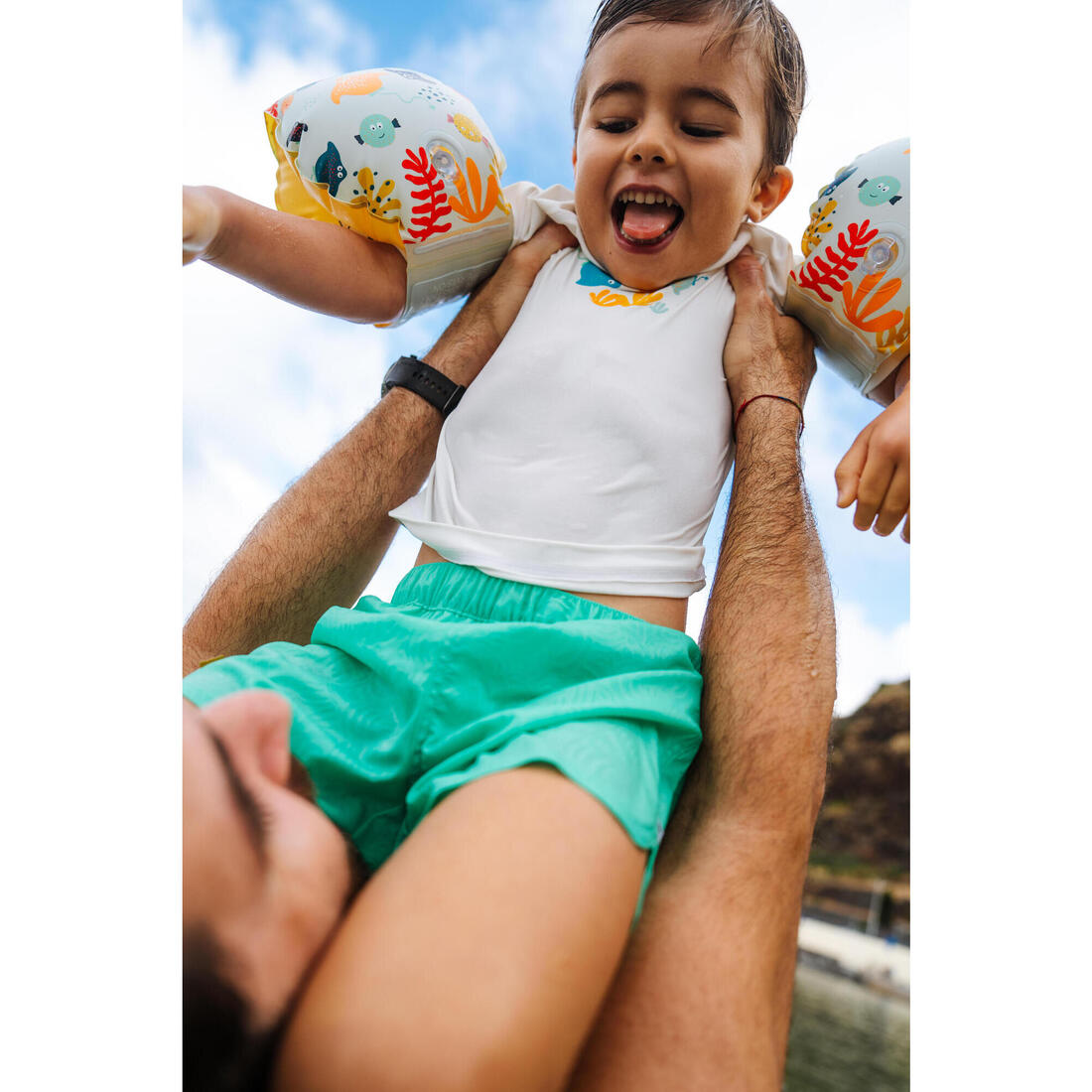 Brassards de piscine enfants rose imprimé "fleurs " 11-30 kg