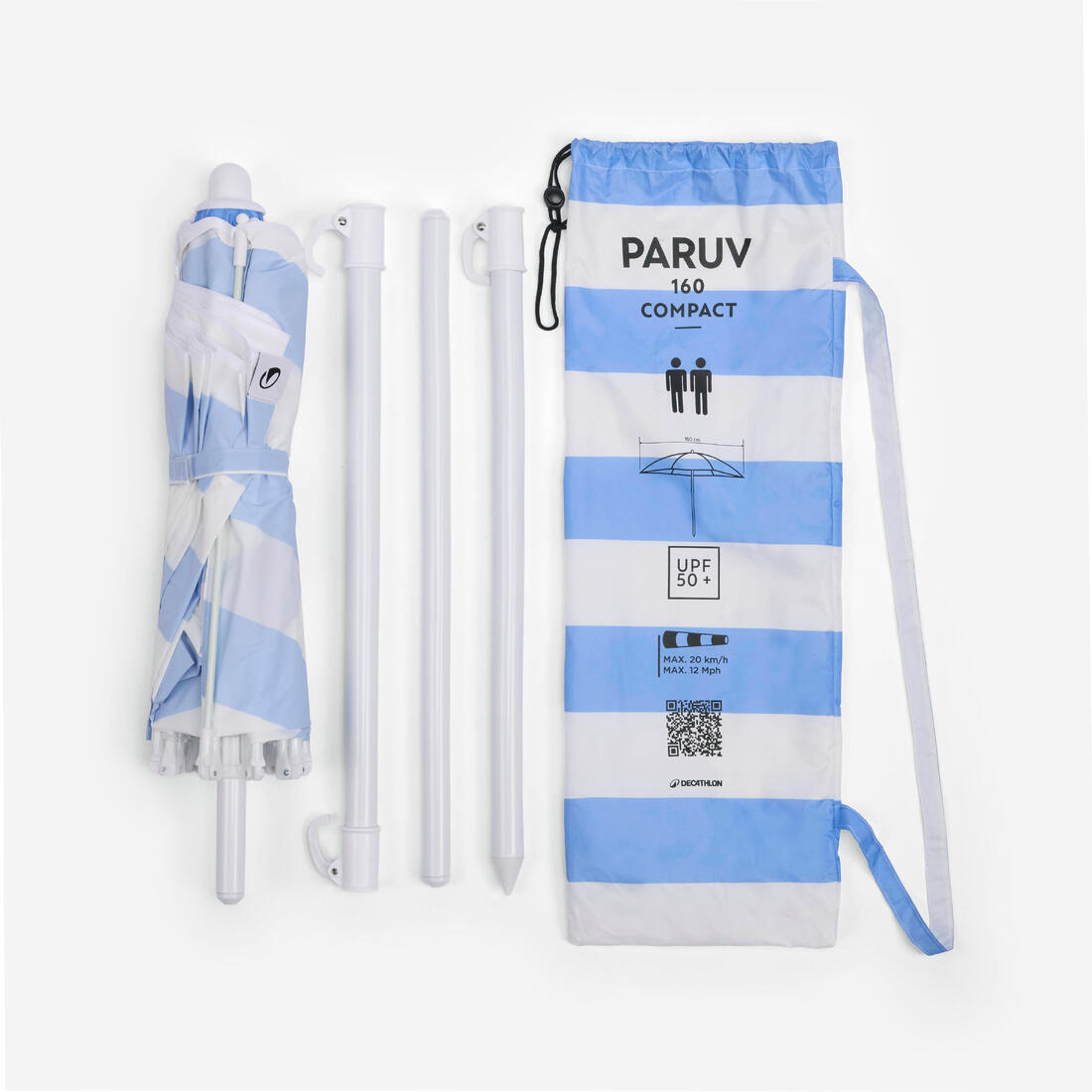 Parasol de plage compact 2 places upf 50+