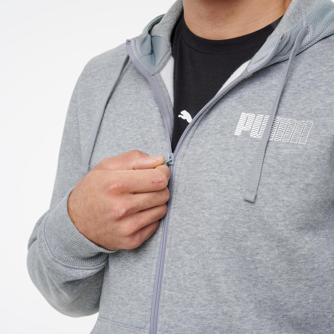 Sweat à capuche zippé en coton homme