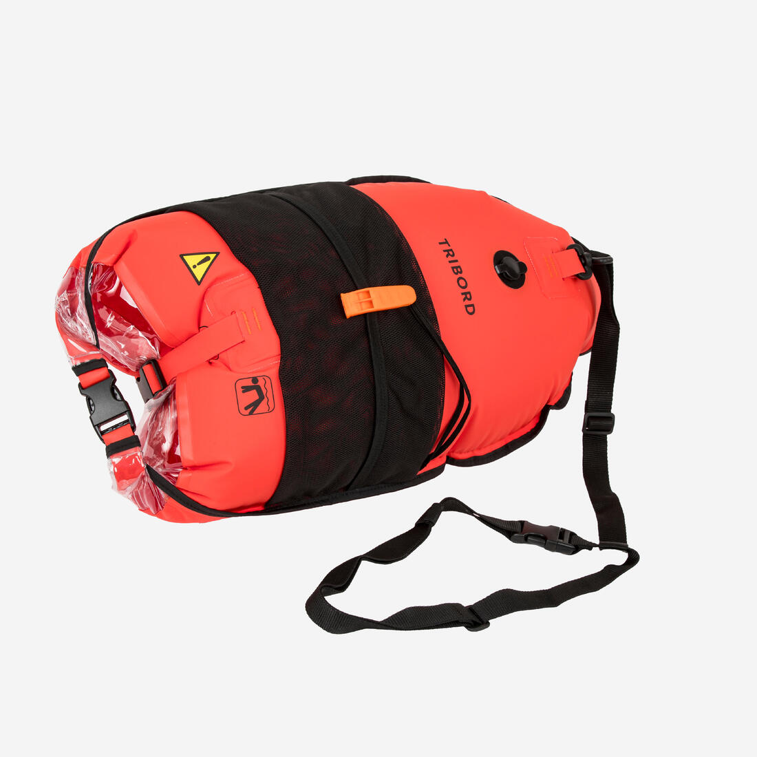 Bouée de nage en eau libre avec compartiment intérieur et filet - OWS500 orange