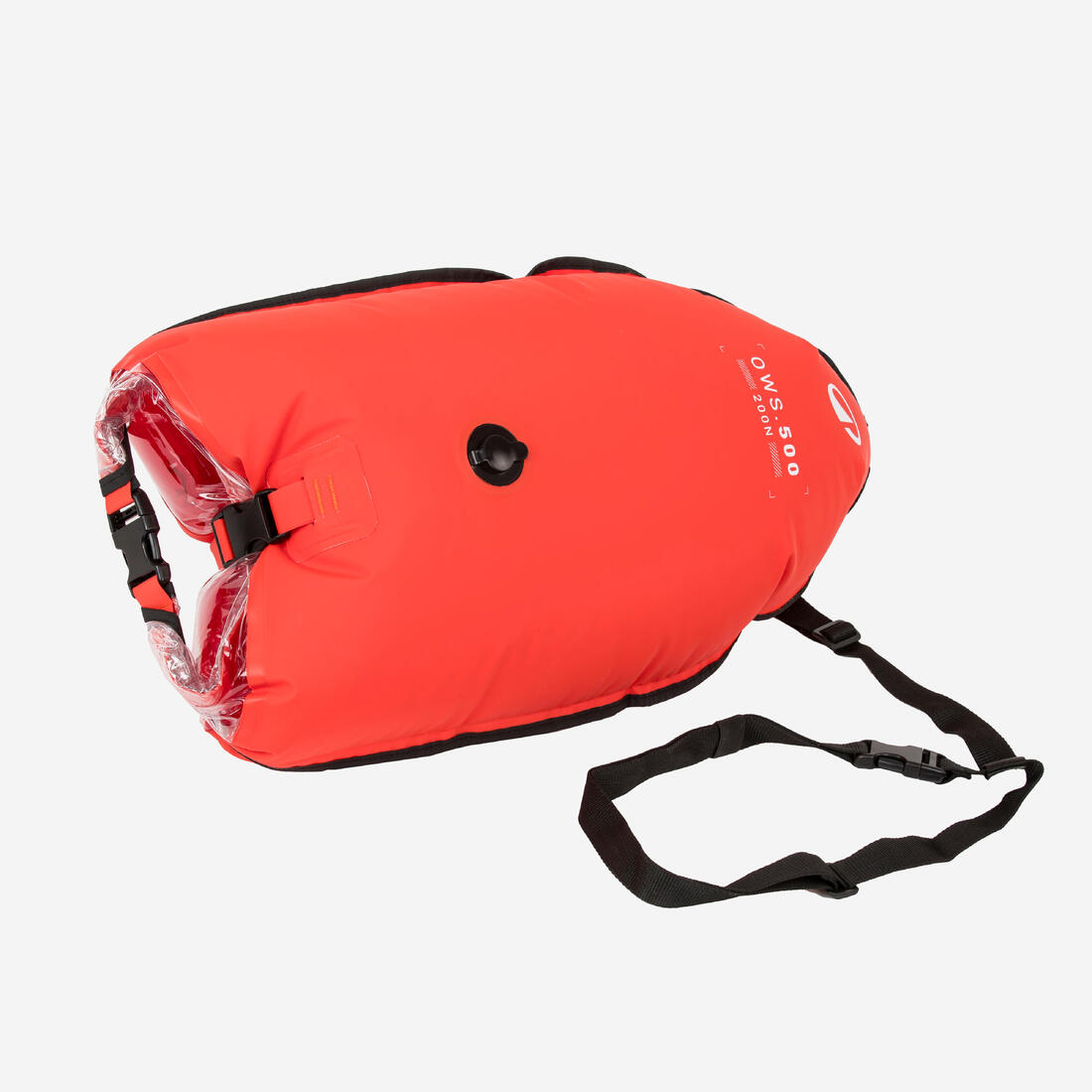 Bouée de nage en eau libre avec compartiment intérieur et filet - OWS500 orange