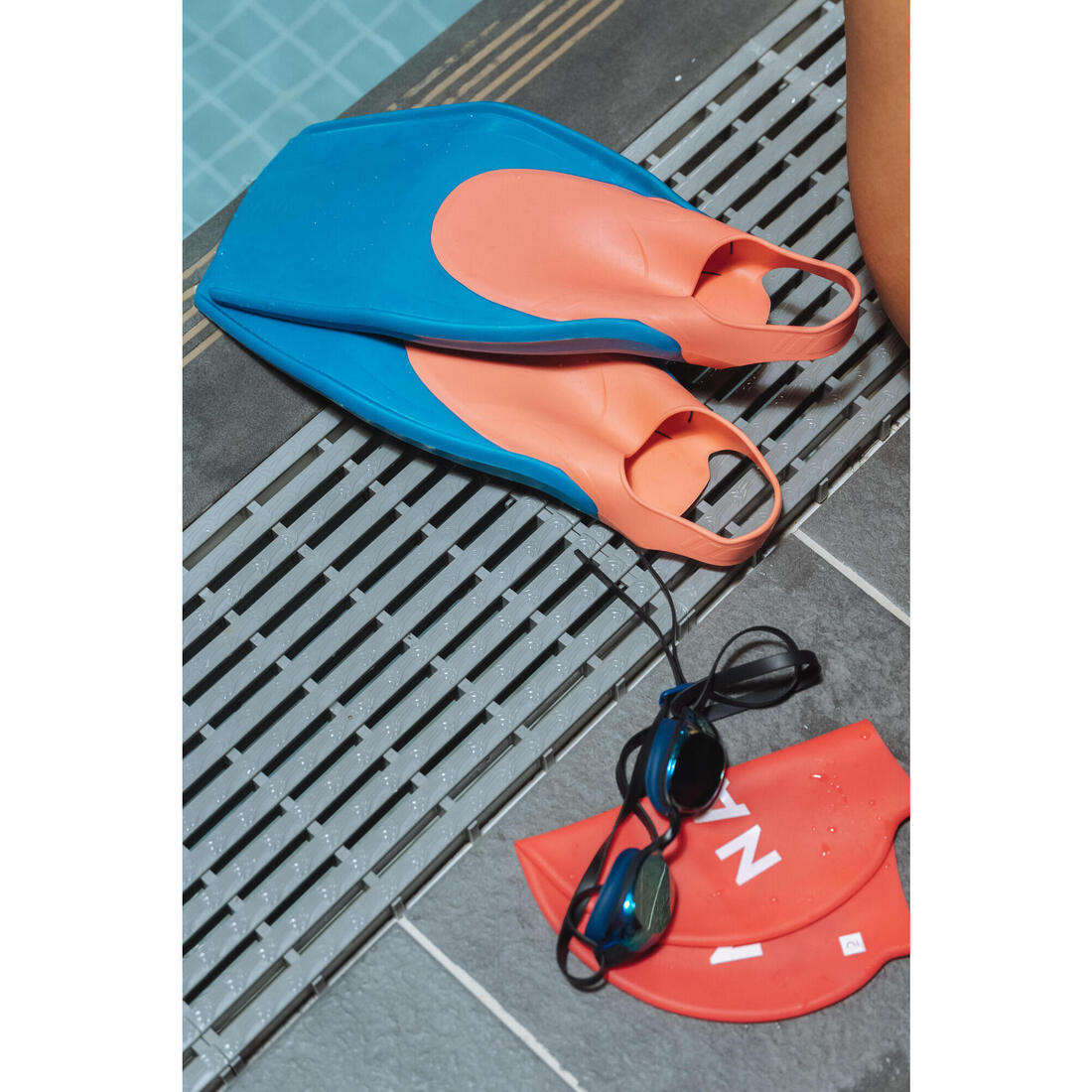 Palmes de natation - Tonifin bleu rose corail