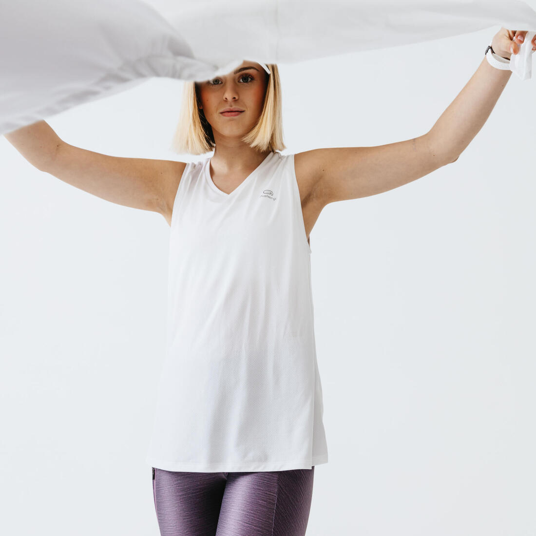 Legging court running respirant femme - Dry+ Feel noir