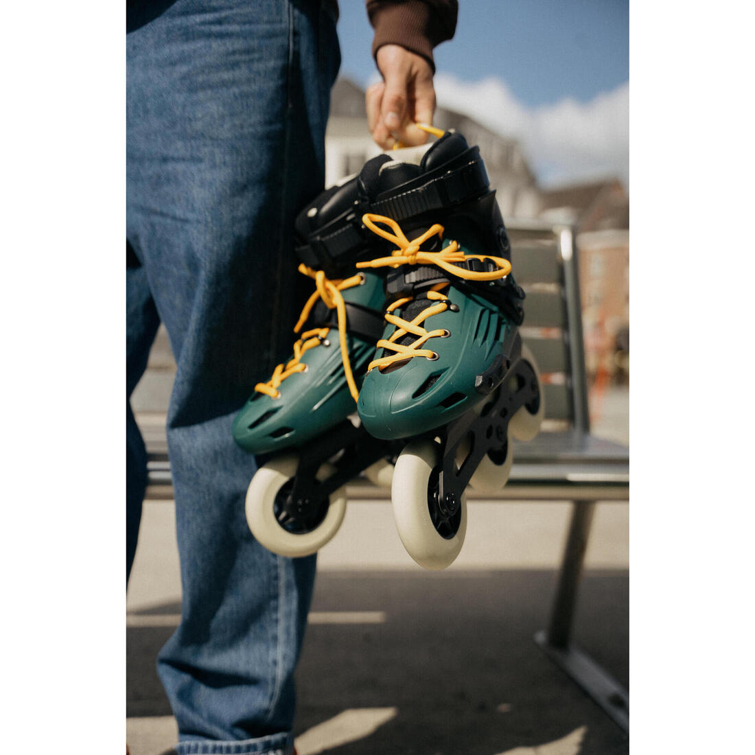 Roller freeskate adulte mf900 urban green
