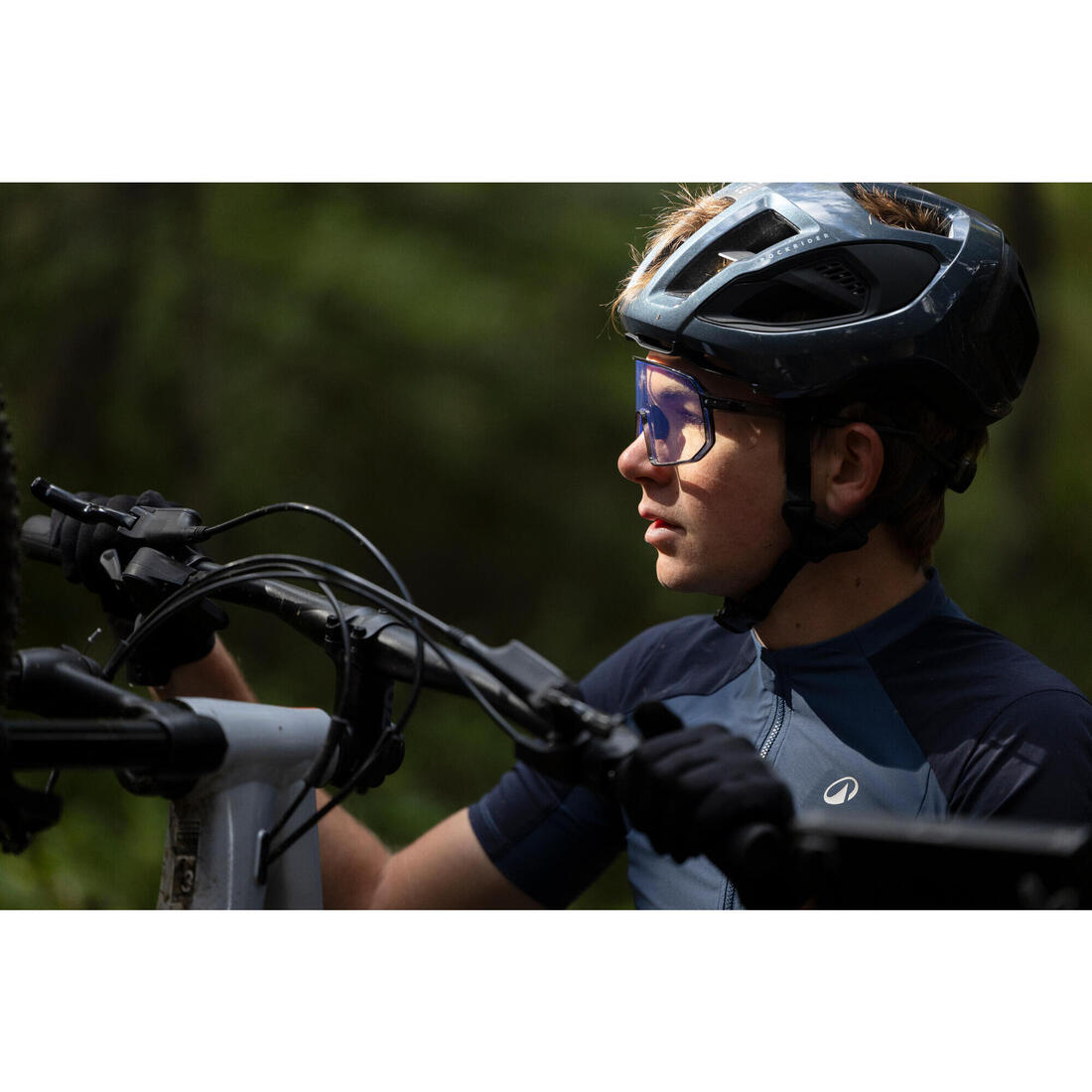 CASQUE VÉLO VTT XC RACE GRIS NOIR