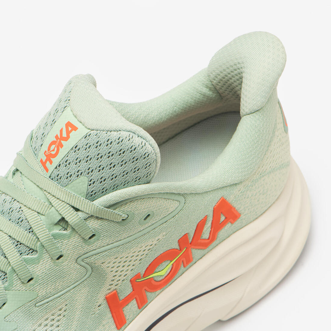 Chaussures de running homme, Hoka Clifton 10 vert et rouge
