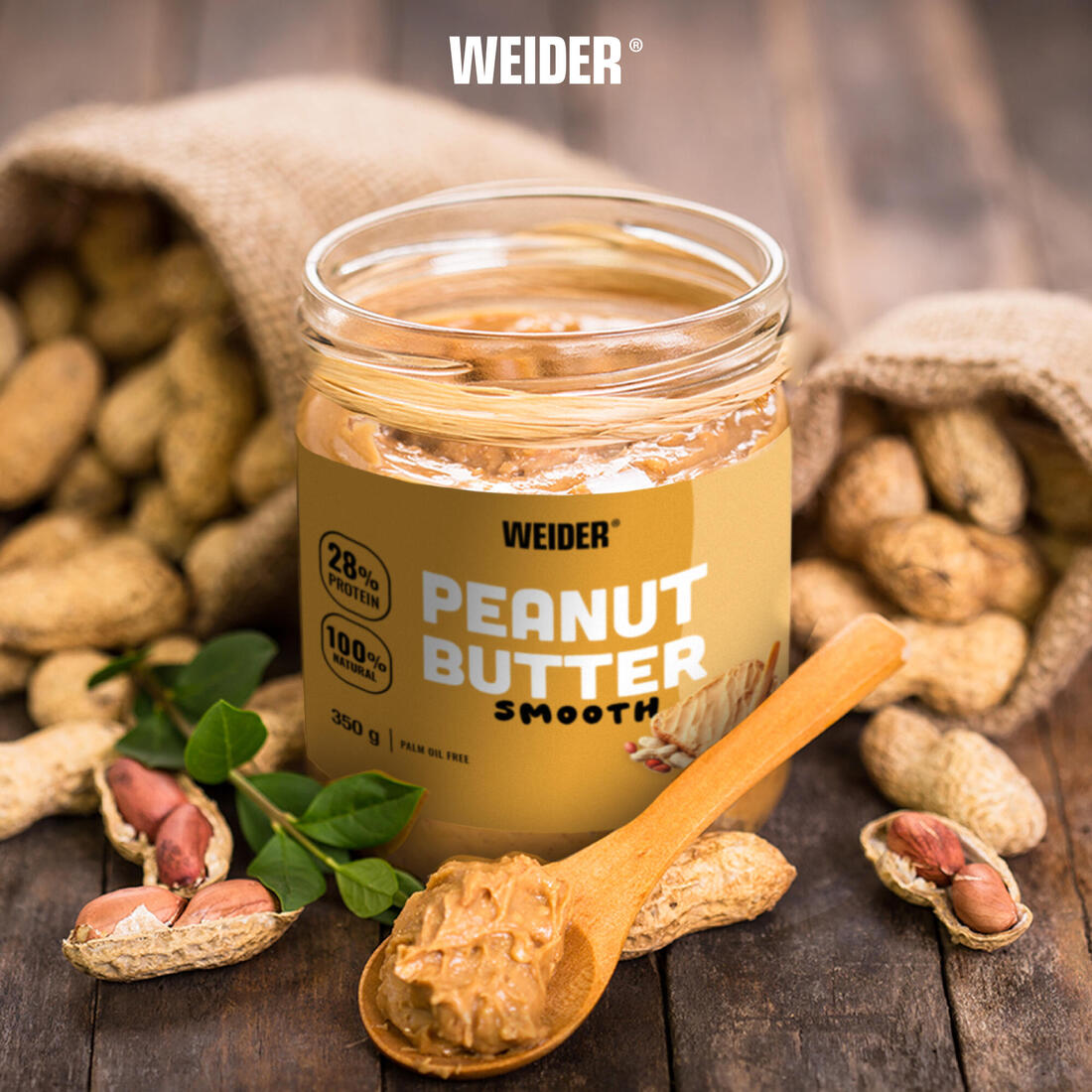 Beurre de cacahuètes sans sucres ajoutés, Peanut Butter Smooth 300g