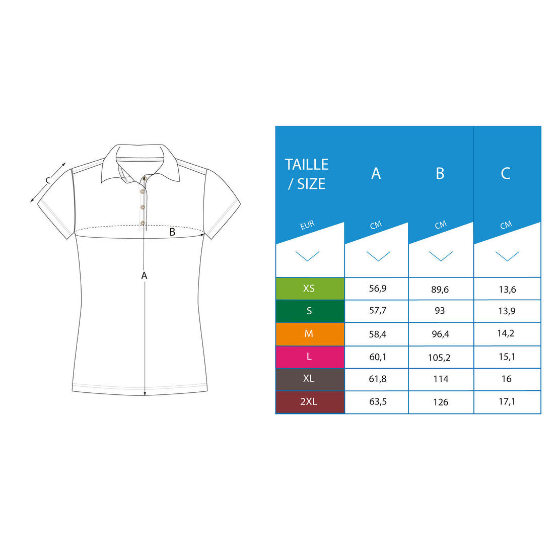 Polo de golf 100% coton manches courtes femme, MW100