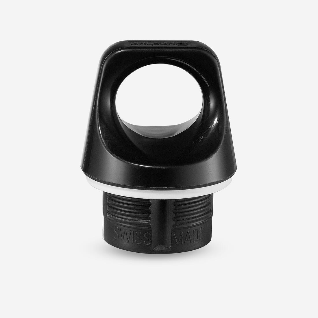 Bouchon à vis pour gourde aluminium randonnée 100 – noir