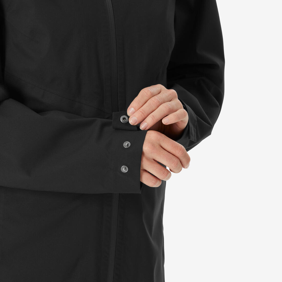 Veste de randonnée imperméable légère longue femme, MH100