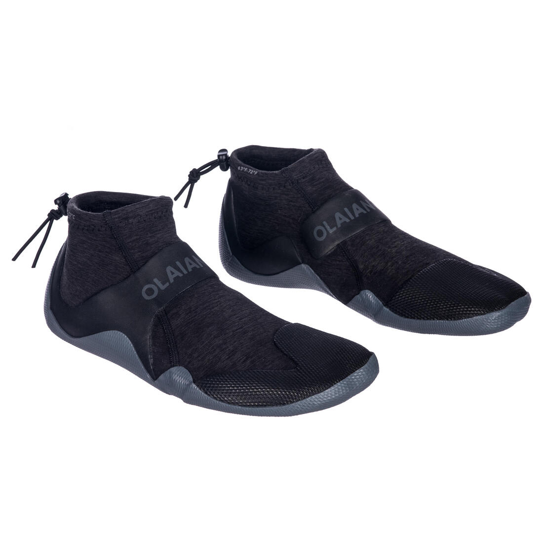 Chaussons bas surf 500 néoprène 2mm gris noir