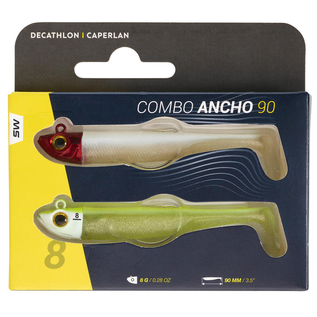 Combo leurres souples shad texan anchois ancho 90 12g ayu en mer