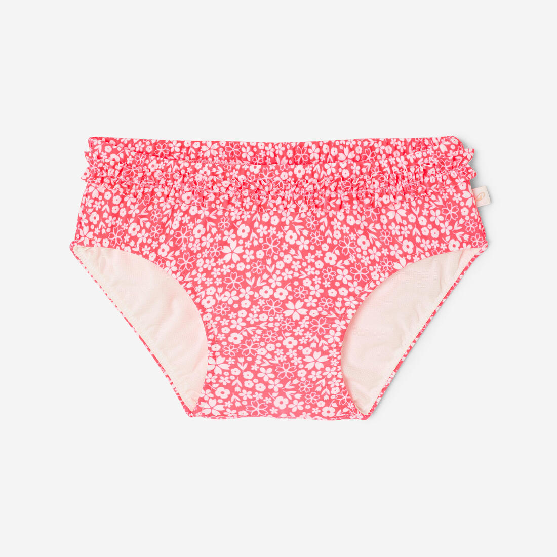 Bas de maillot de bain couche lavable bébé, rose imprimé fleurs