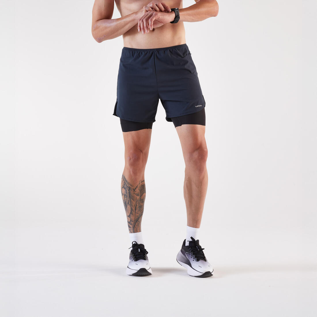 Short 2 en 1 de running Homme, Kiprun Run 500 Confort