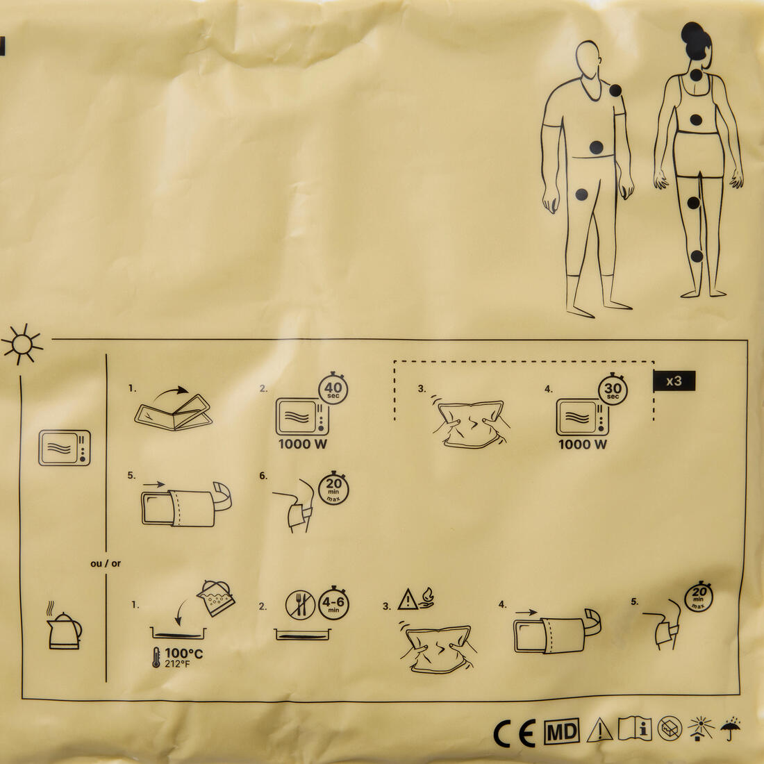 Compresse Chaud/Froid, poche de froid réutilisable - Taille L