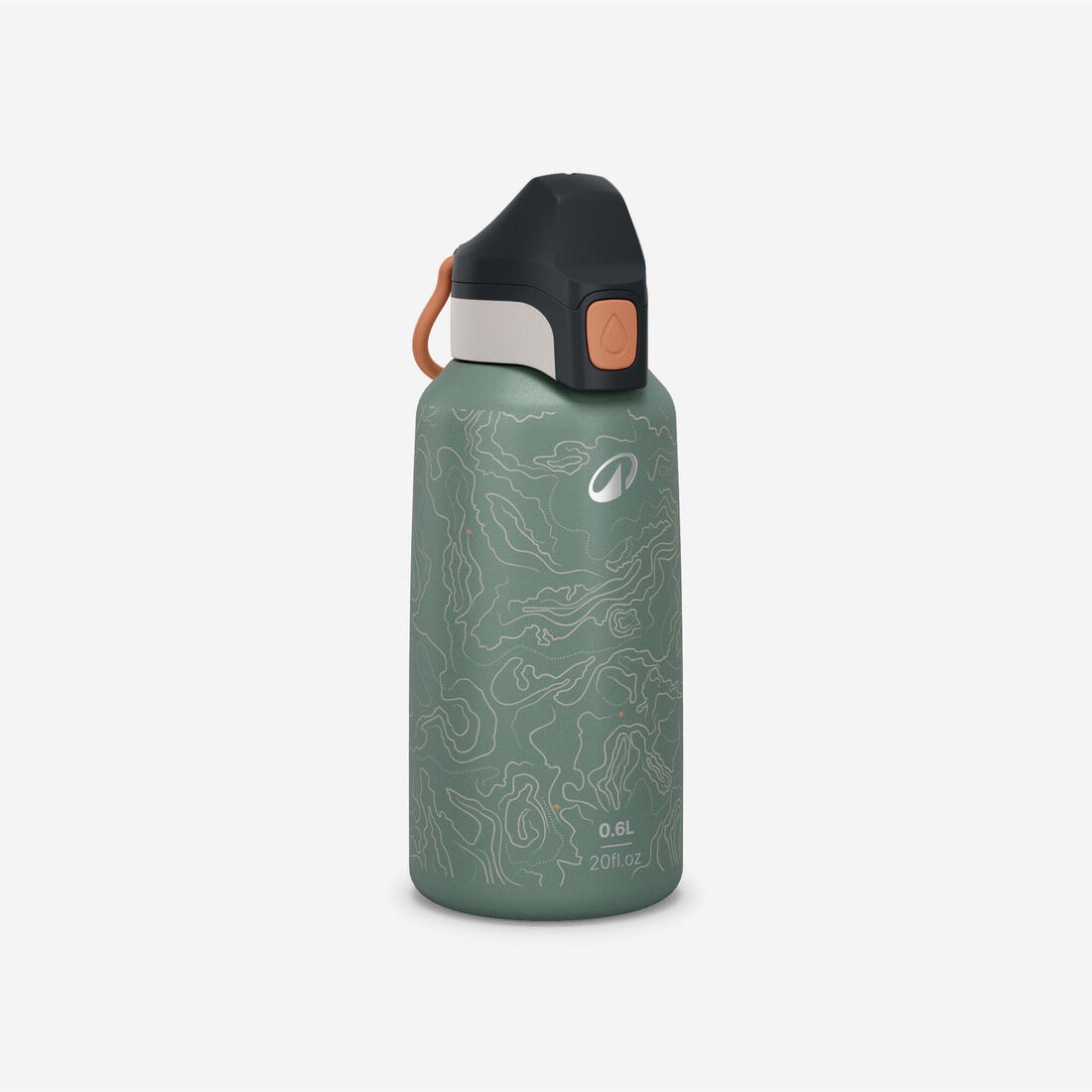 Gourde inox enfant 0,6L avec bouchon instantané, composée à 75% d'acier recyclé