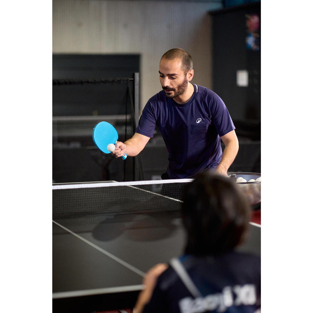 SET 2 RAQUETTES TTR 130 SPIN 4* ITTF ÉCOLE/CLUB VIOLET/BLEU + BALLES