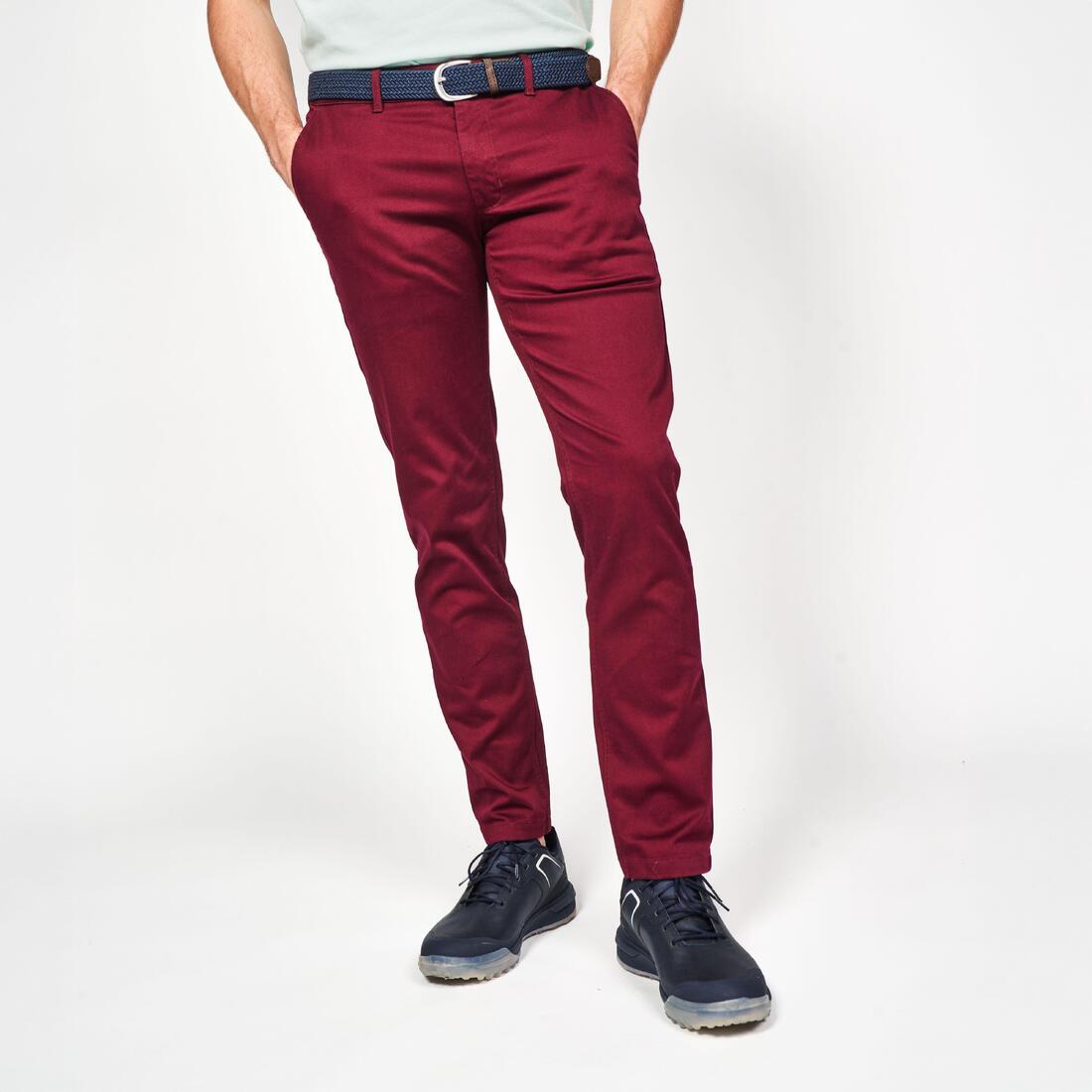 Pantalon chino golf coton Homme, MW500 – violet bordeaux