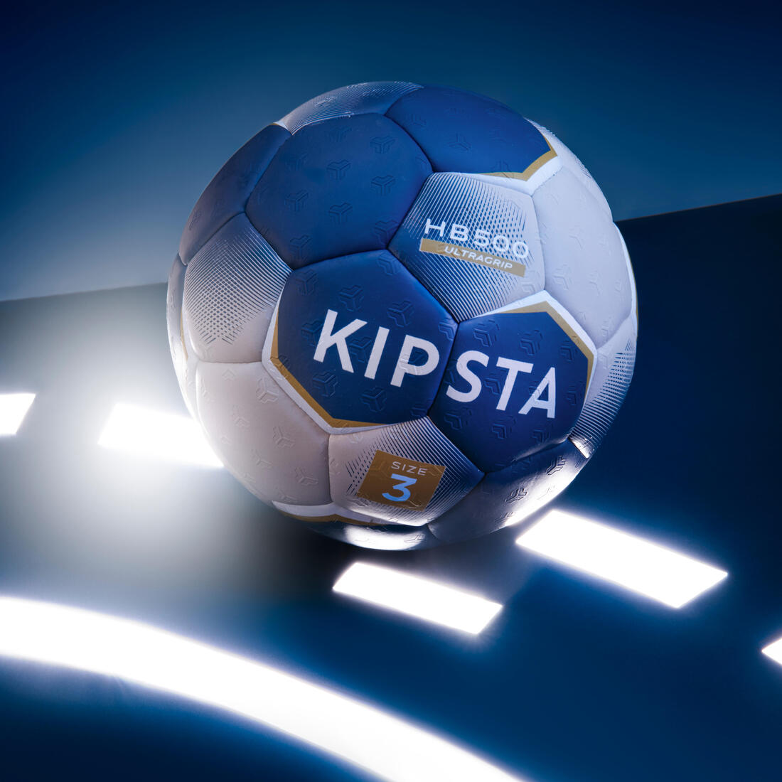Ballon de handball taille 3 - hb500 hybride bleu/gris